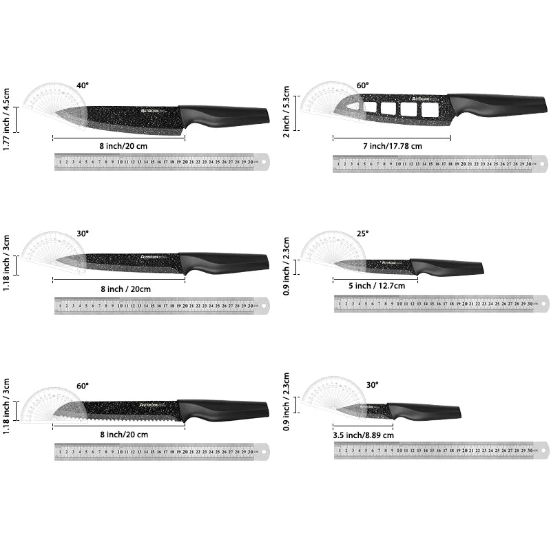 6PCS/   star Kitchen Knives Sets