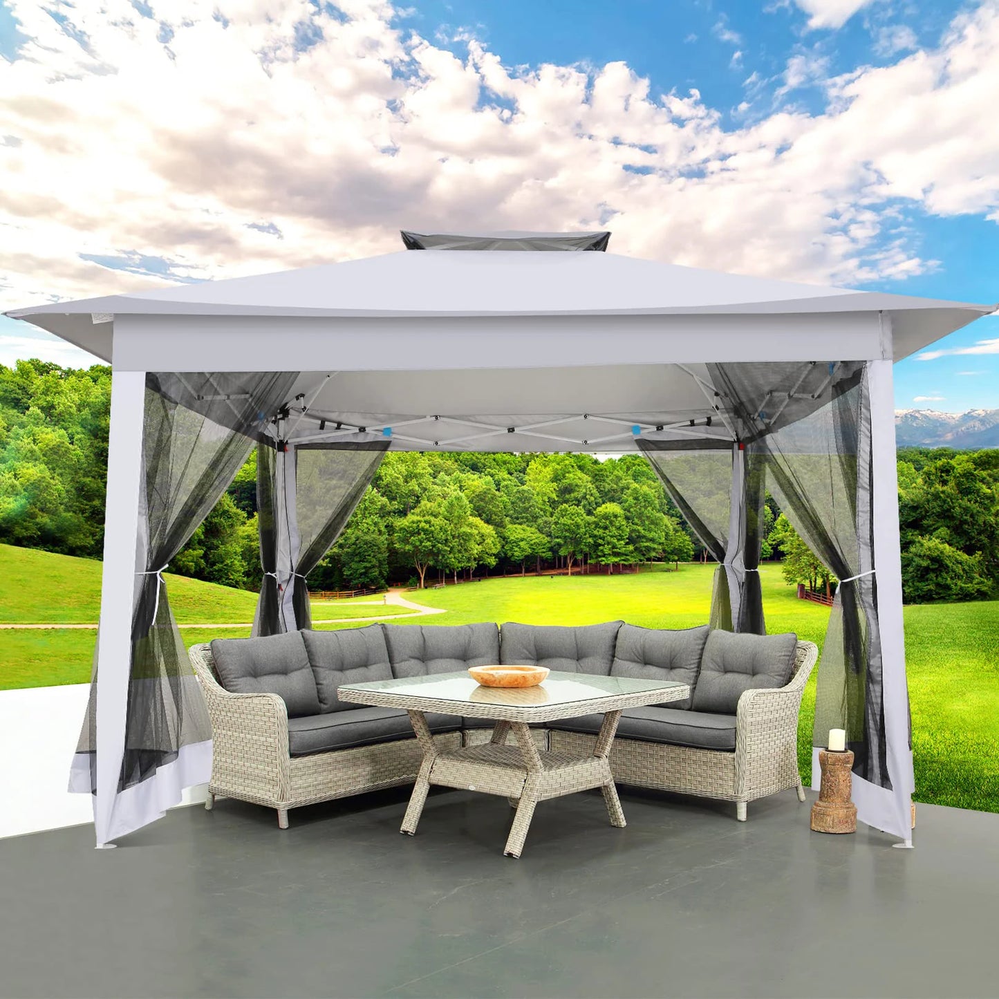 12x12 Pop up Gazebo on Clearance with Mosquito Netting,