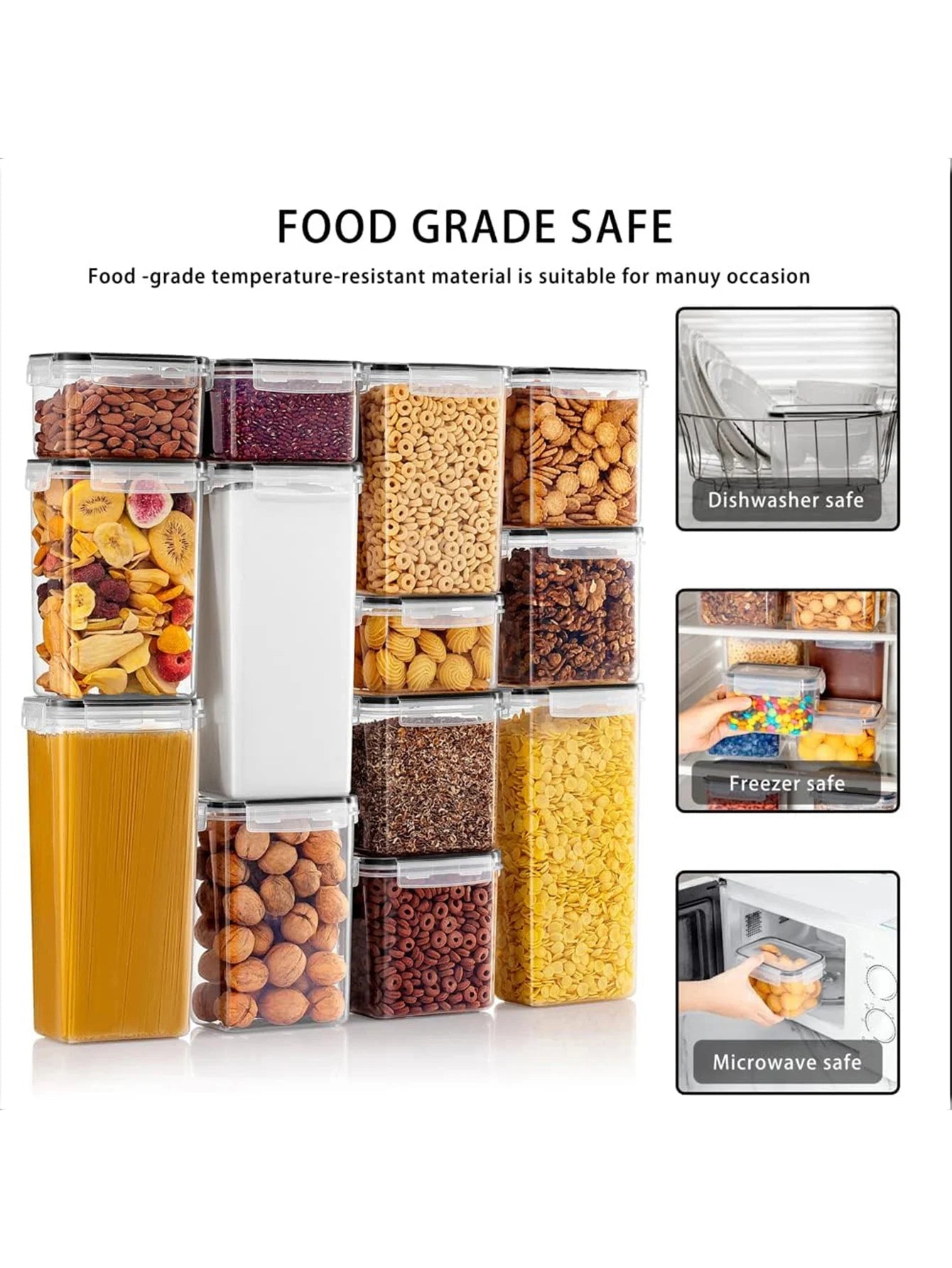 24pcs New Kitchen Sealed Storage Box  Comes with Convenience Stickers