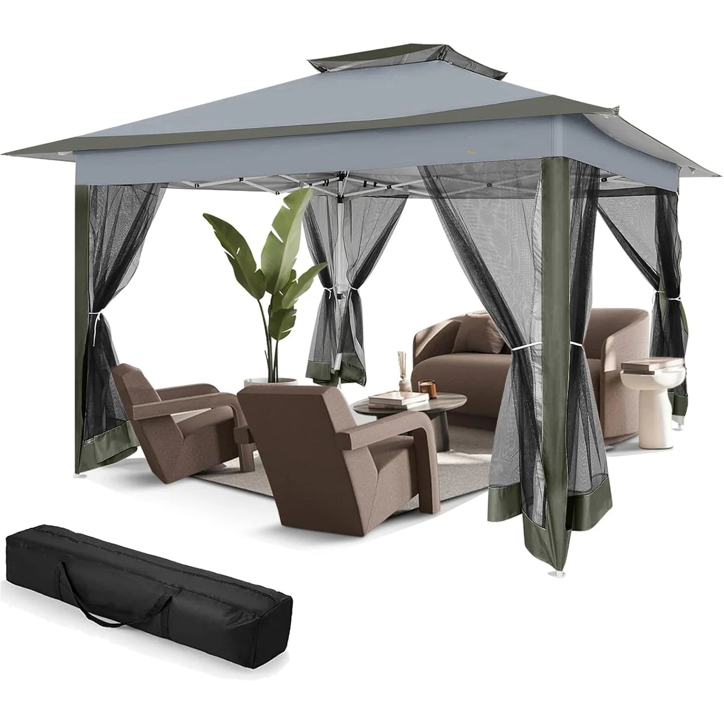 12x12 Pop up Gazebo on Clearance with Mosquito Netting,