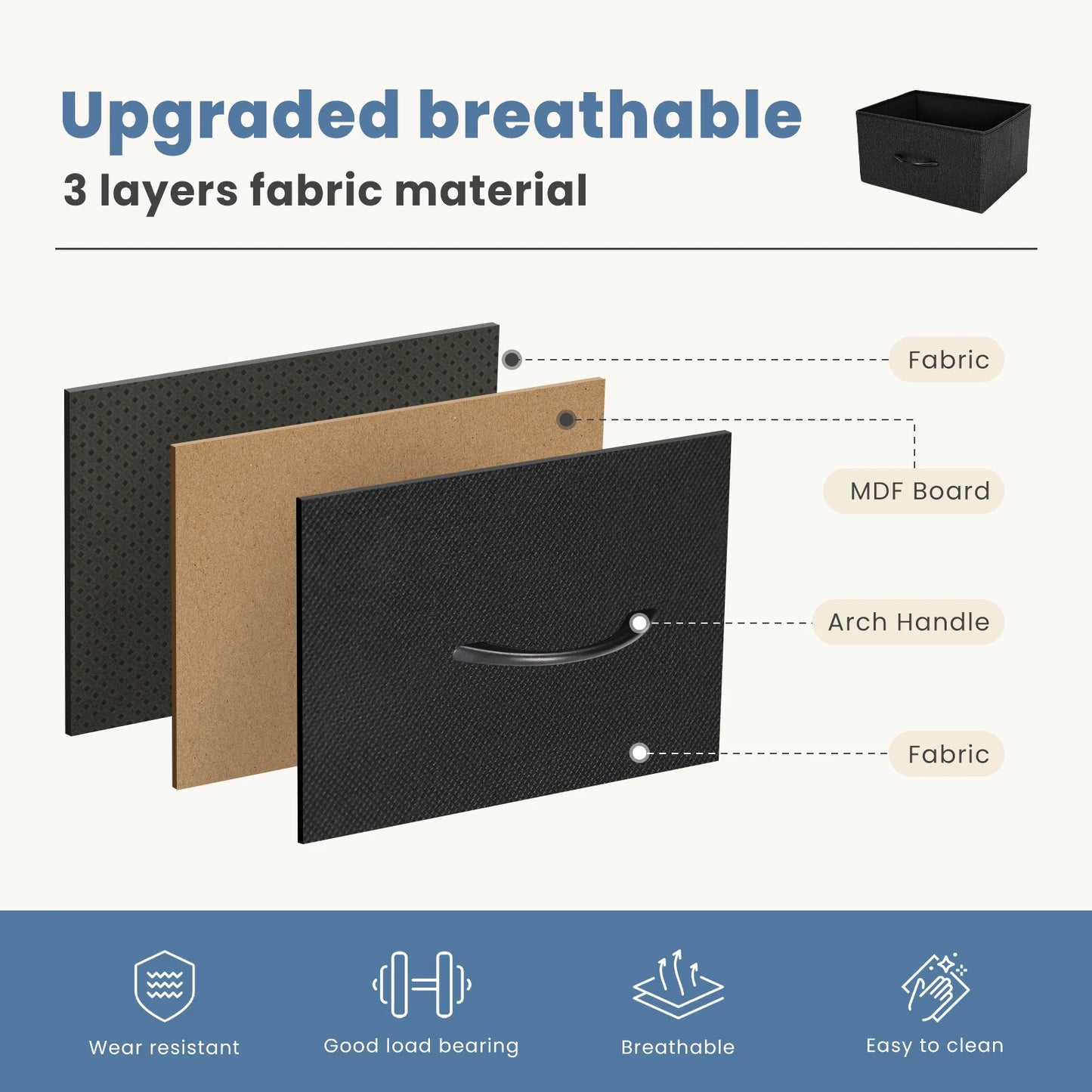 JHK Dresser For Bedroom With 7 Fabric Drawers