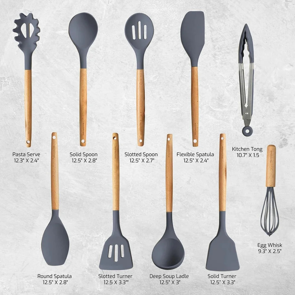 17pcs Silicone Kitchen Utensils Set