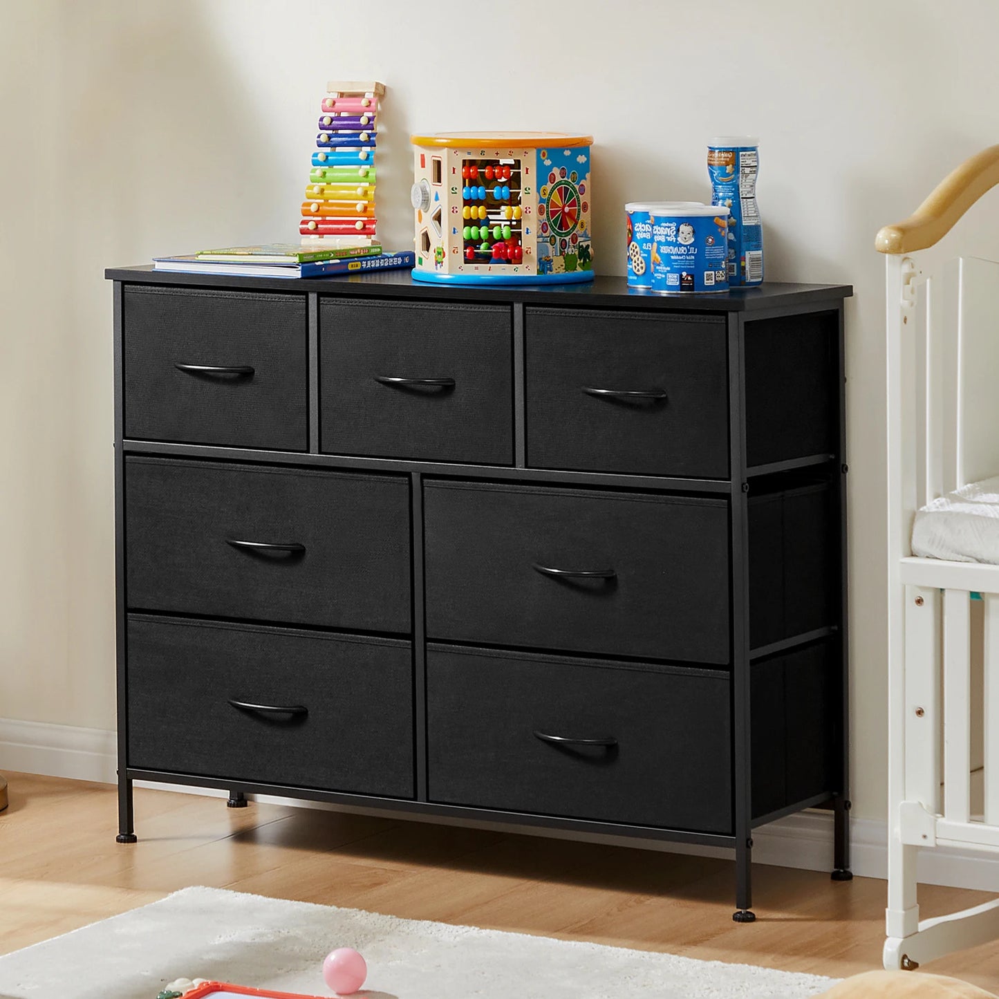 JHK Dresser For Bedroom With 7 Fabric Drawers