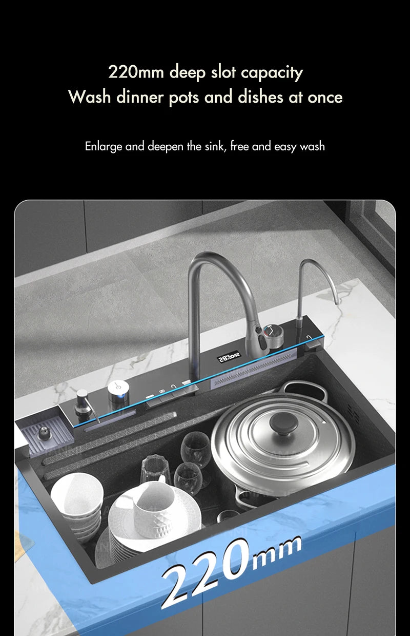 304 Stainless Steel Waterfall Kitchen