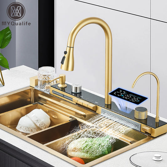 Golden Smart Digital Display Integrated Kitchen