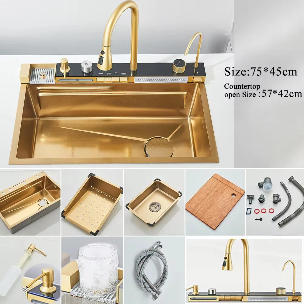 Golden Smart Digital Display Integrated Kitchen