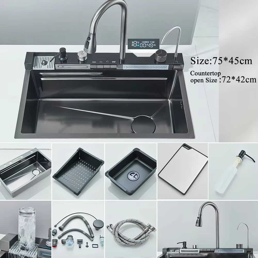 304 Stainless Steel Waterfall Kitchen
