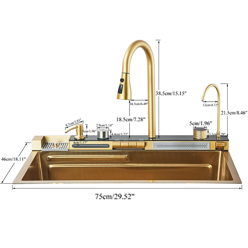 Golden Smart Digital Display Integrated Kitchen
