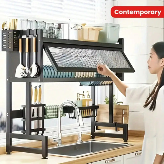 Double-Layer Kitchen Counter Dish Rack;