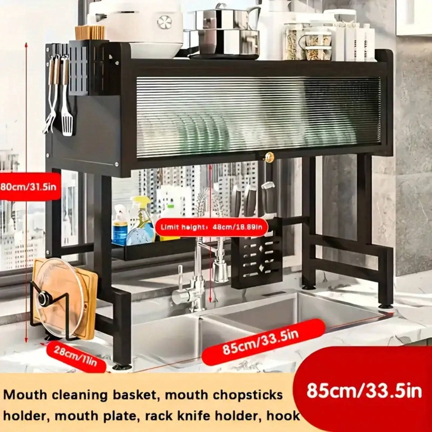 Double-Layer Kitchen Counter Dish Rack;