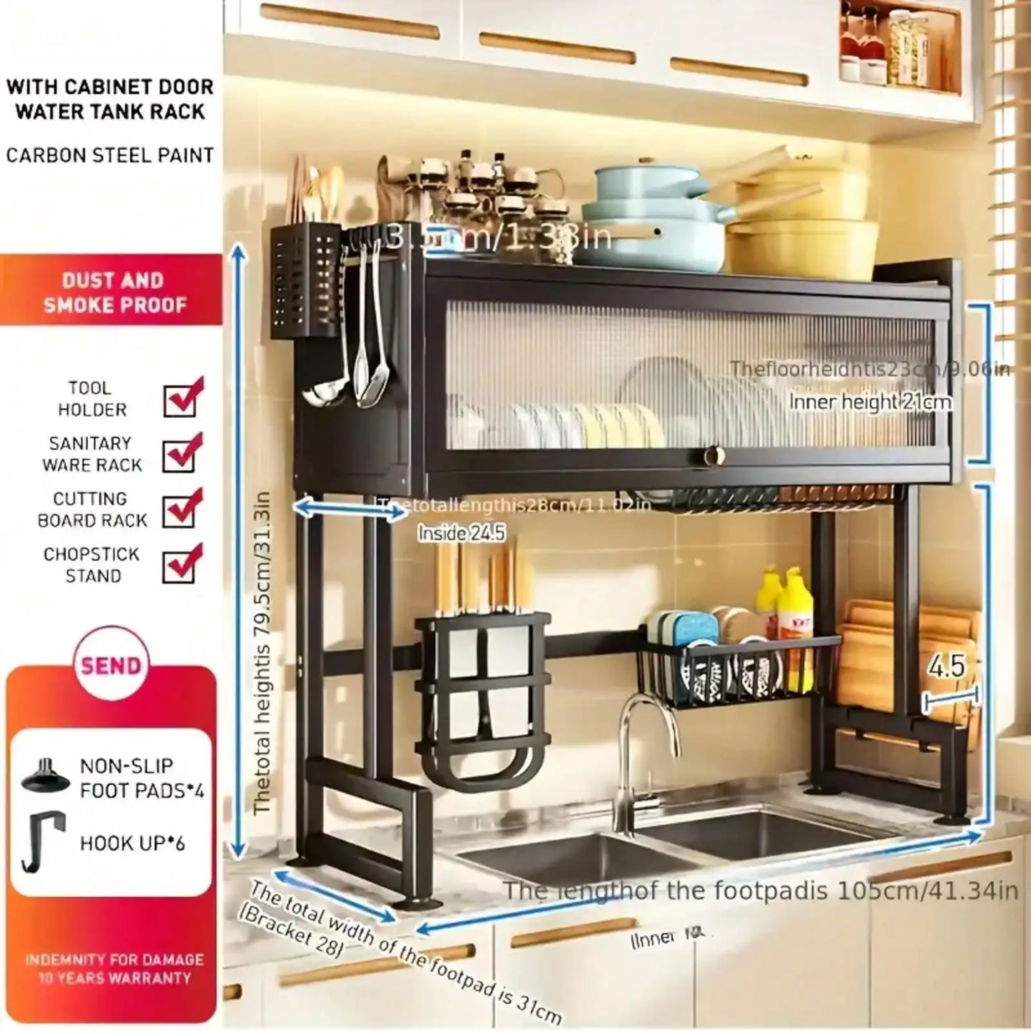Double-Layer Kitchen Counter Dish Rack;