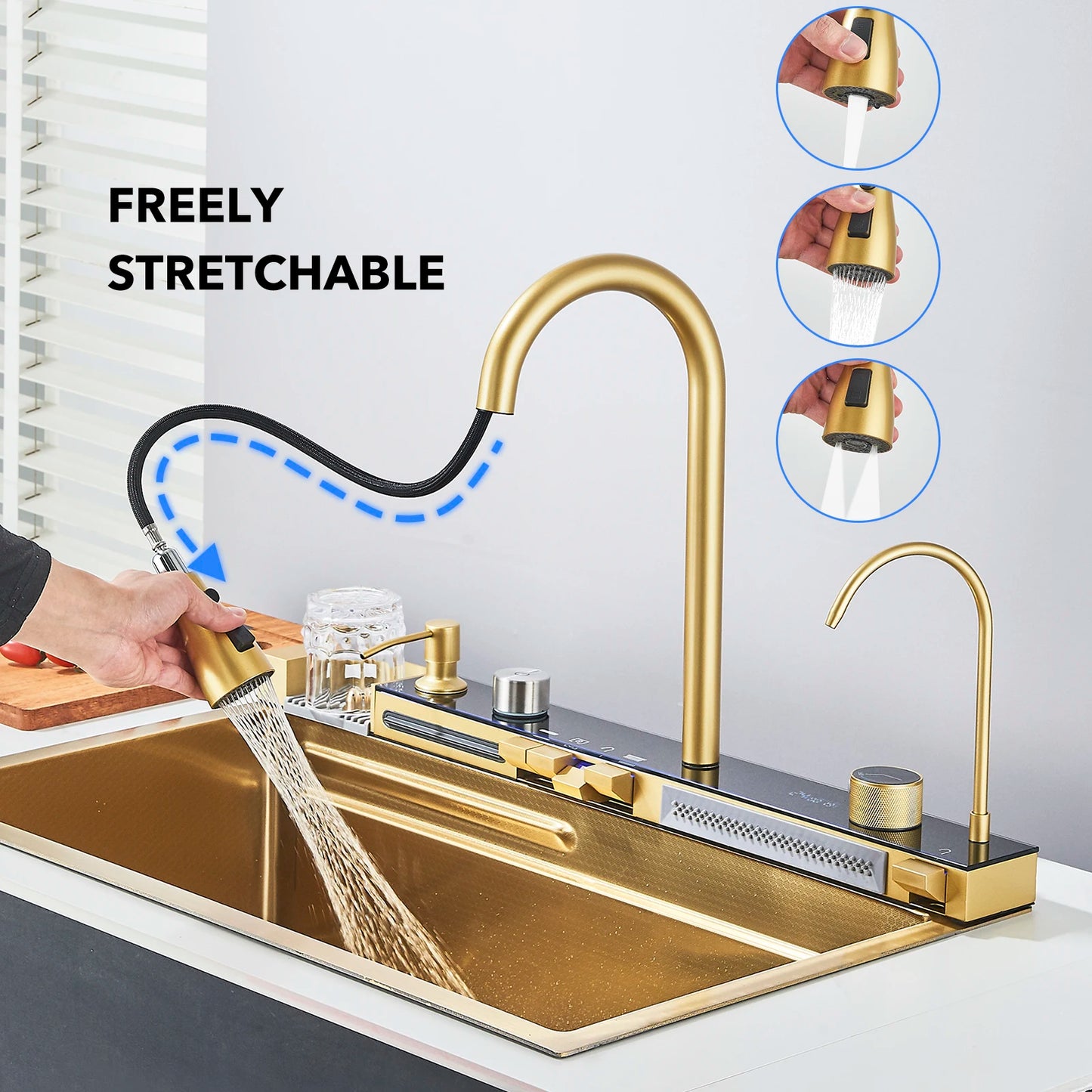 Golden Smart Digital Display Integrated Kitchen