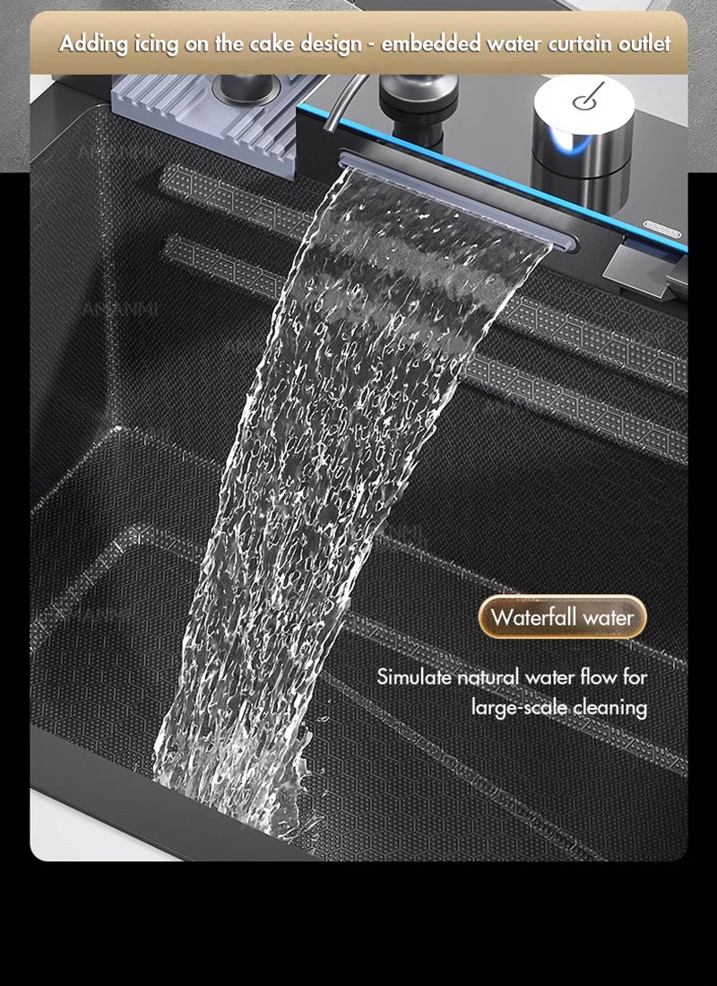 304 Stainless Steel Waterfall Kitchen