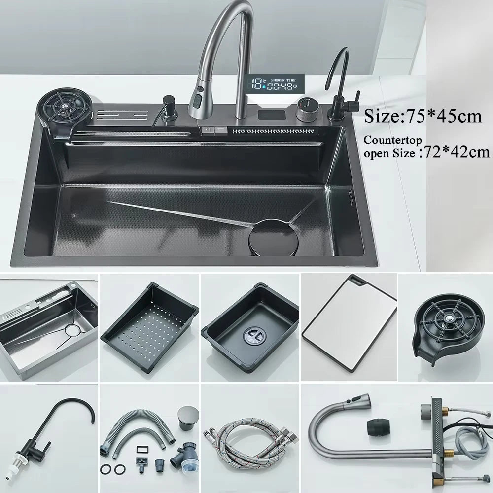 304 Stainless Steel Waterfall Kitchen