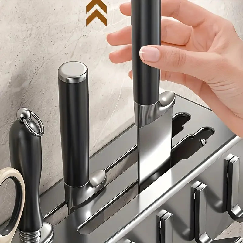 Wall Mounted Kitchen Knife Pot Cover Storage rack
