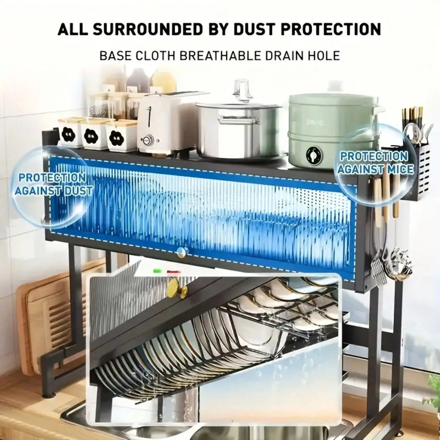 Double-Layer Kitchen Counter Dish Rack;