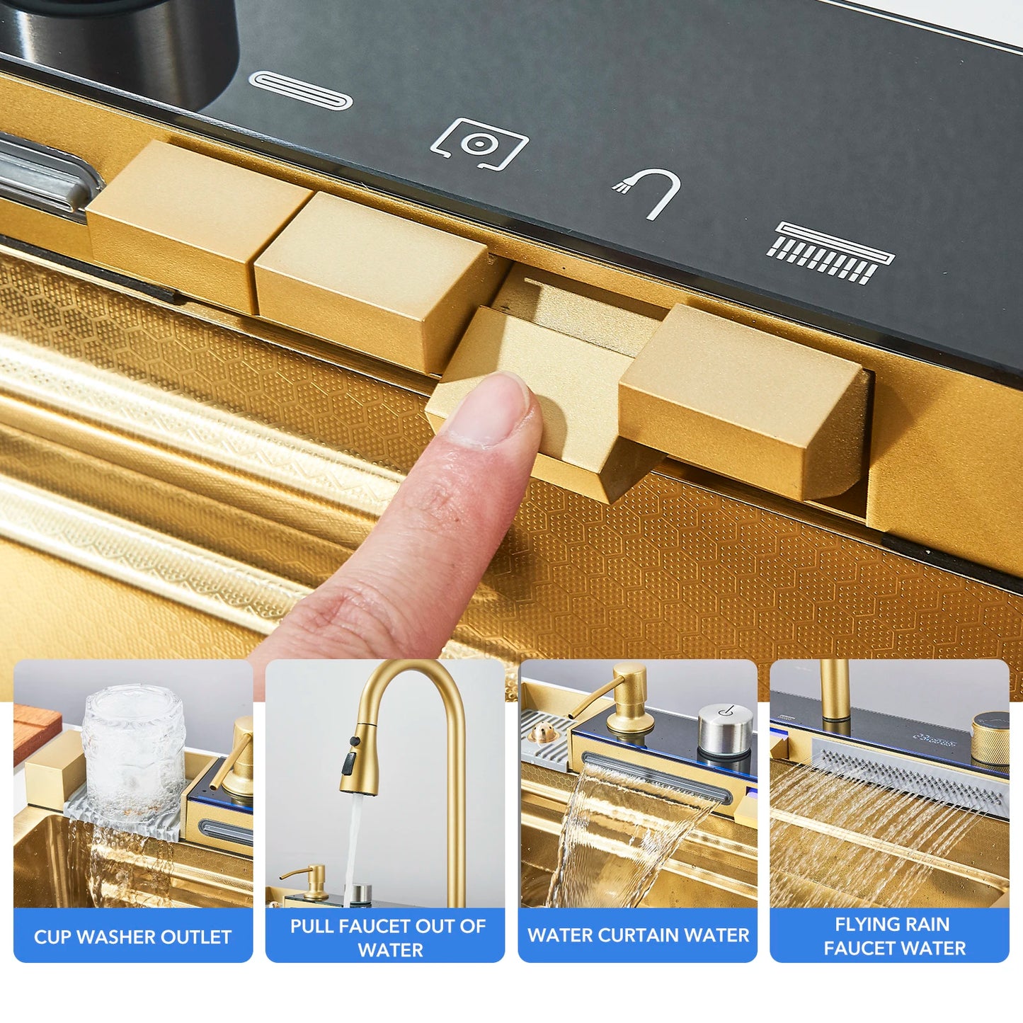 Golden Smart Digital Display Integrated Kitchen