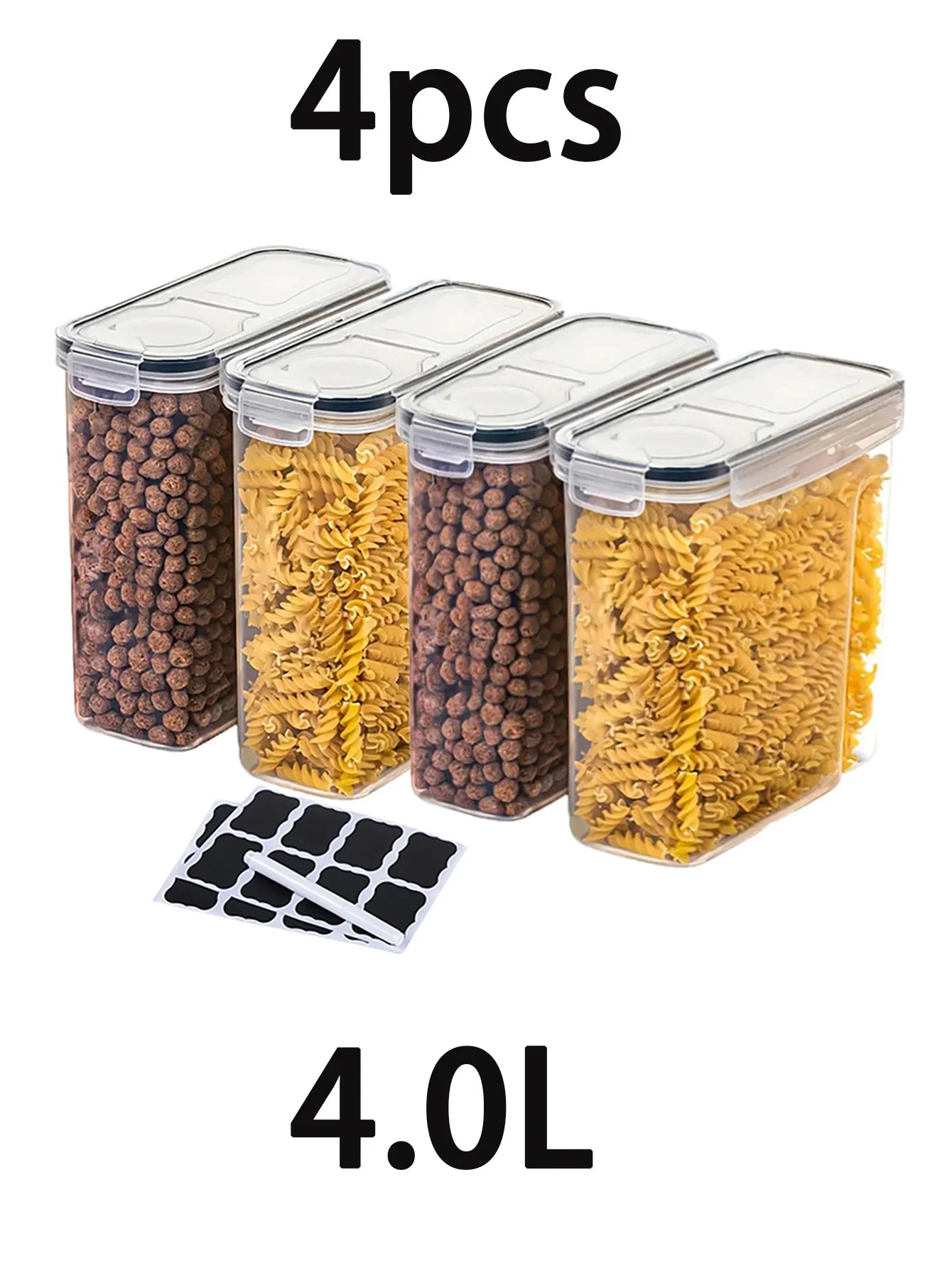 4pcs4l  Large Food Storage Containers With Lids,