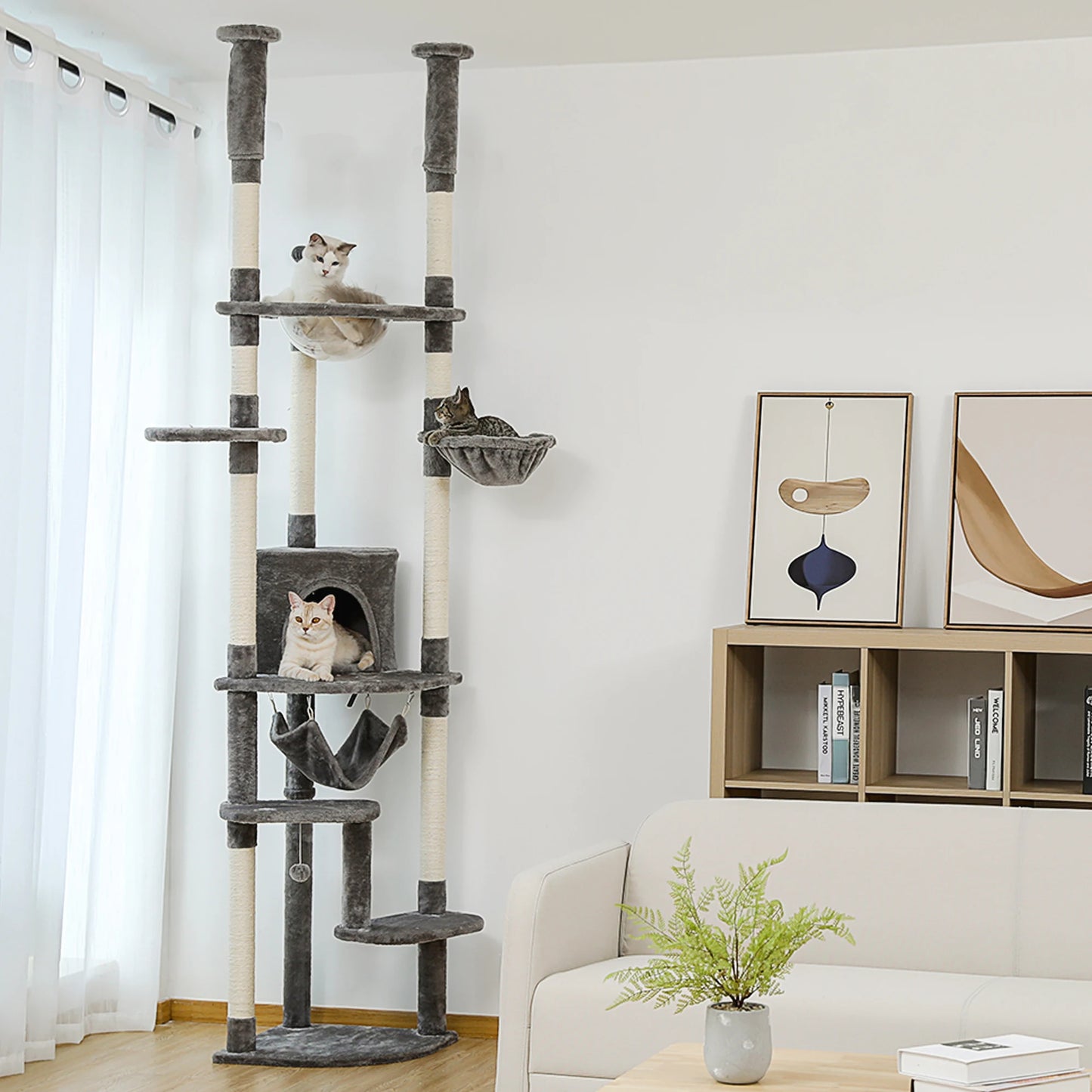 Safe Adjustable  236-258cm  Cat Tree Tower