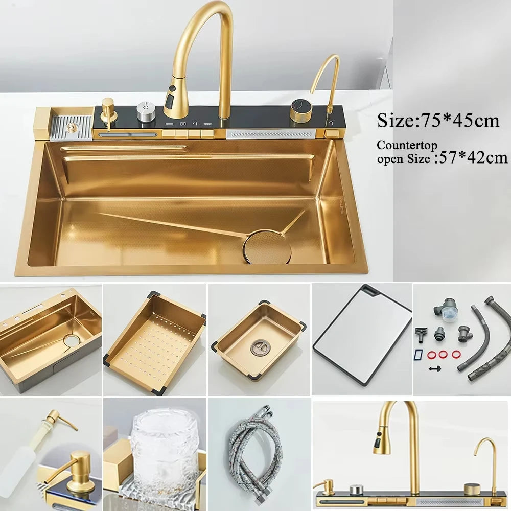304 Stainless Steel Waterfall Kitchen