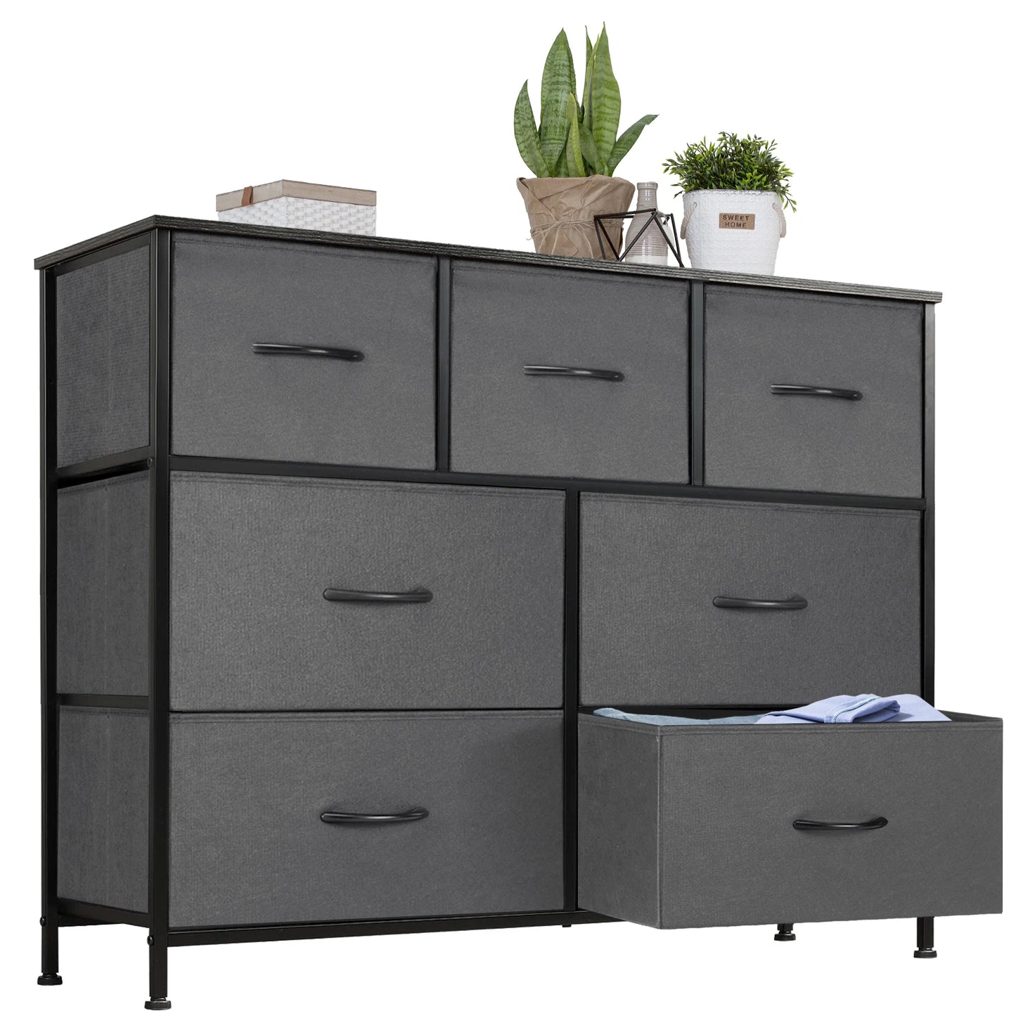 JHK Dresser For Bedroom With 7 Fabric Drawers