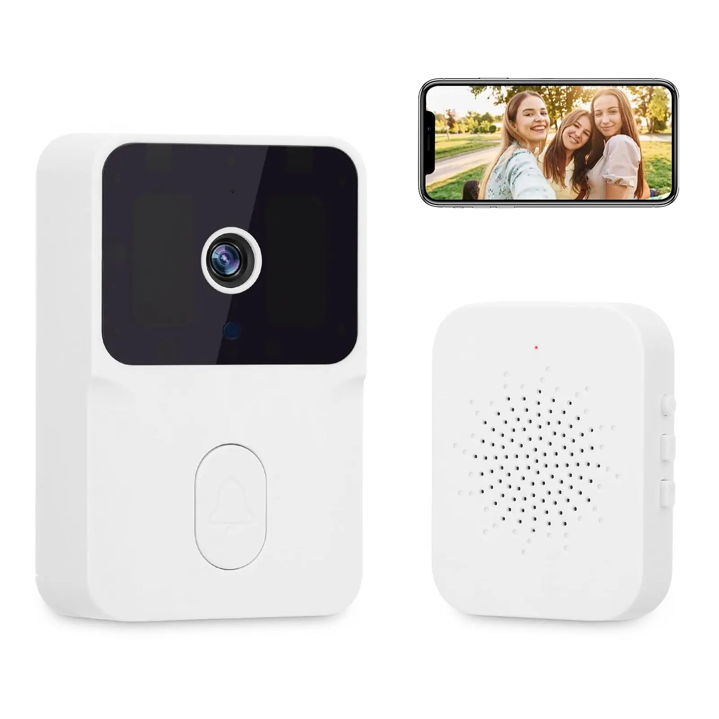 Doorbell Smart Home Door Bell Wireless Rechargeable Battery Outdoor HD  Two Way Audio Visual phone monitoring Doorbell
