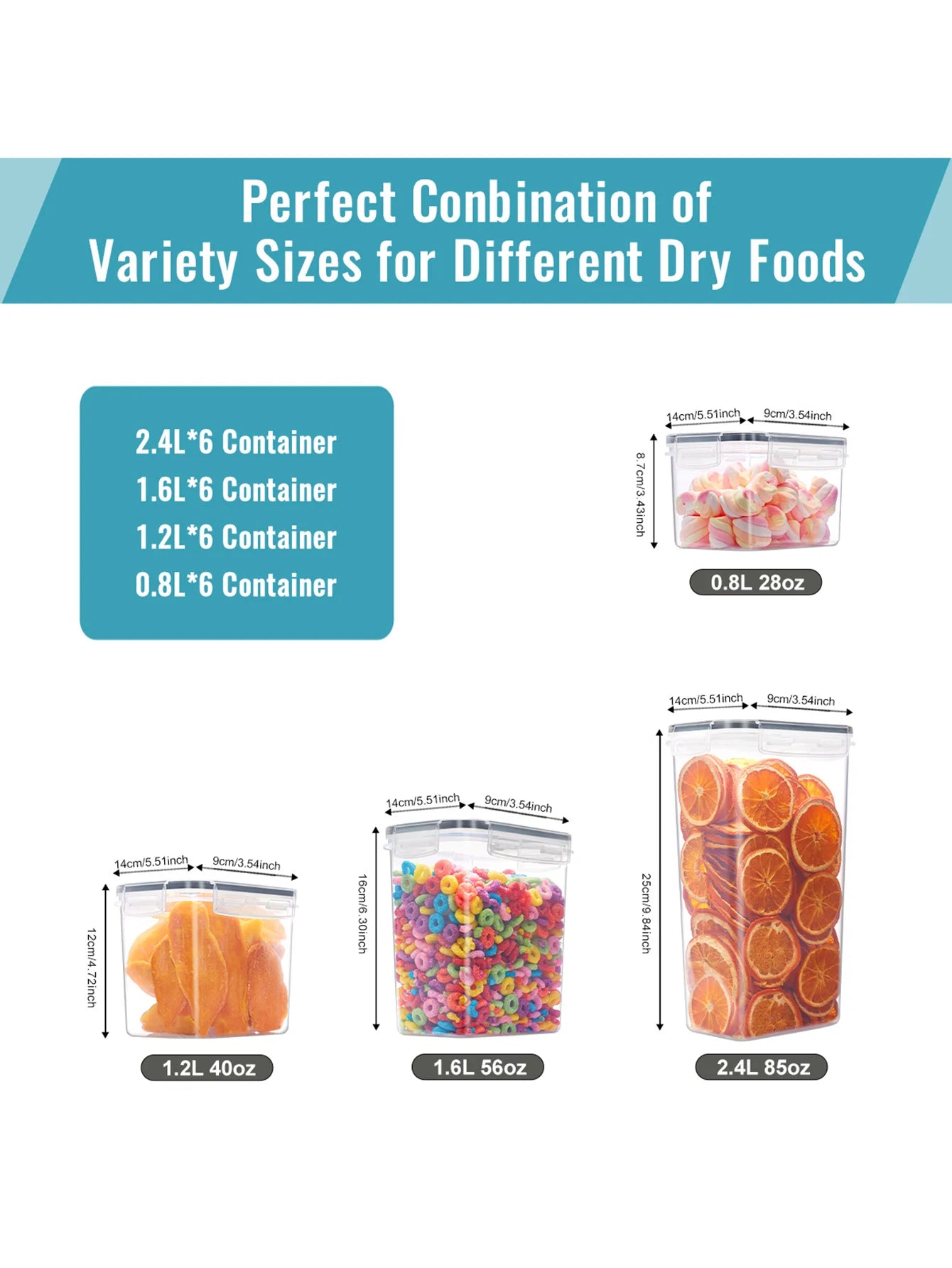24pcs New Kitchen Sealed Storage Box  Comes with Convenience Stickers