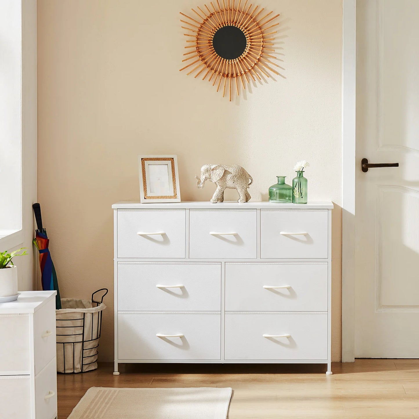 JHK Dresser For Bedroom With 7 Fabric Drawers