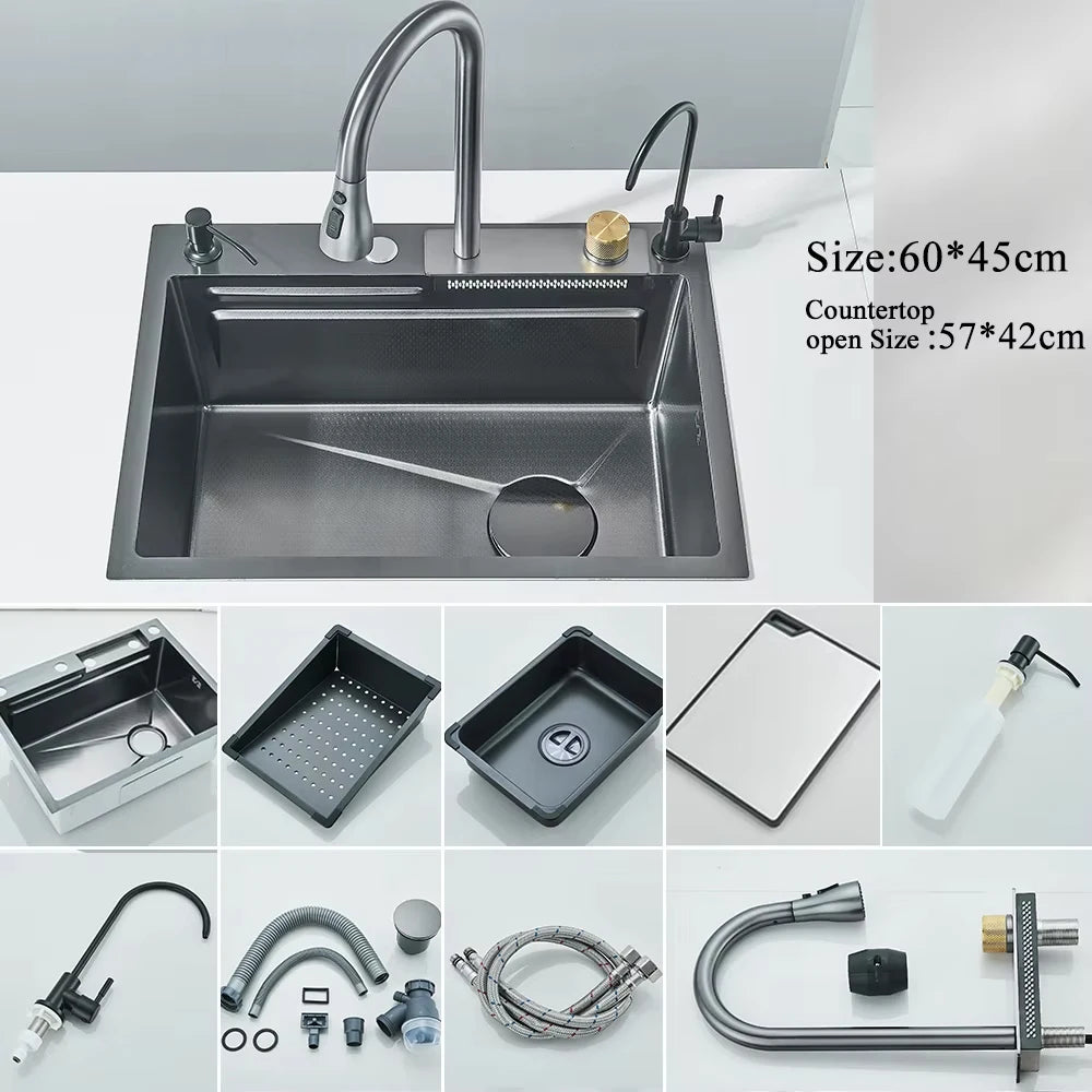 304 Stainless Steel Waterfall Kitchen