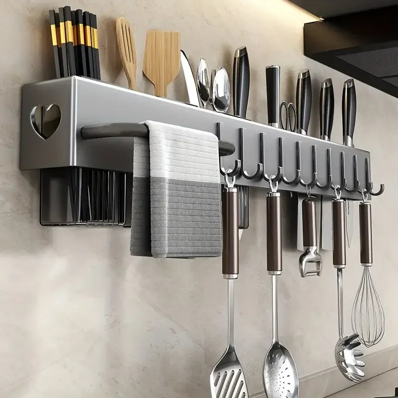 Wall Mounted Kitchen Knife Pot Cover Storage rack