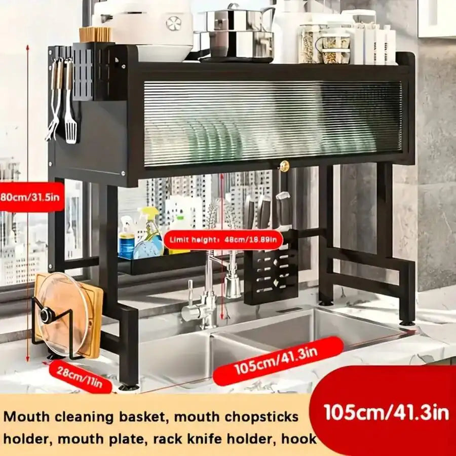 Double-Layer Kitchen Counter Dish Rack;