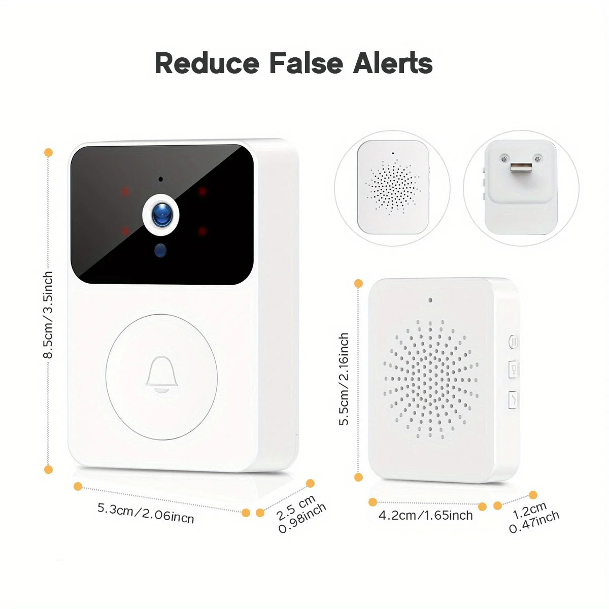 Doorbell Smart Home Door Bell Wireless Rechargeable Battery Outdoor HD  Two Way Audio Visual phone monitoring Doorbell