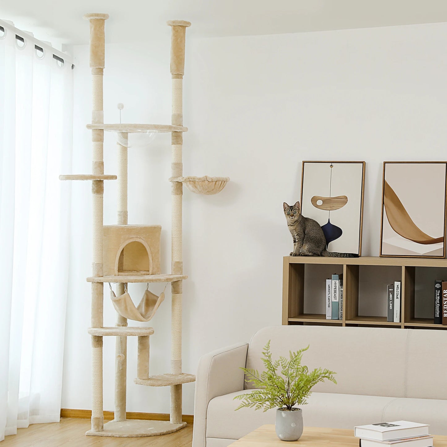 Safe Adjustable  236-258cm  Cat Tree Tower