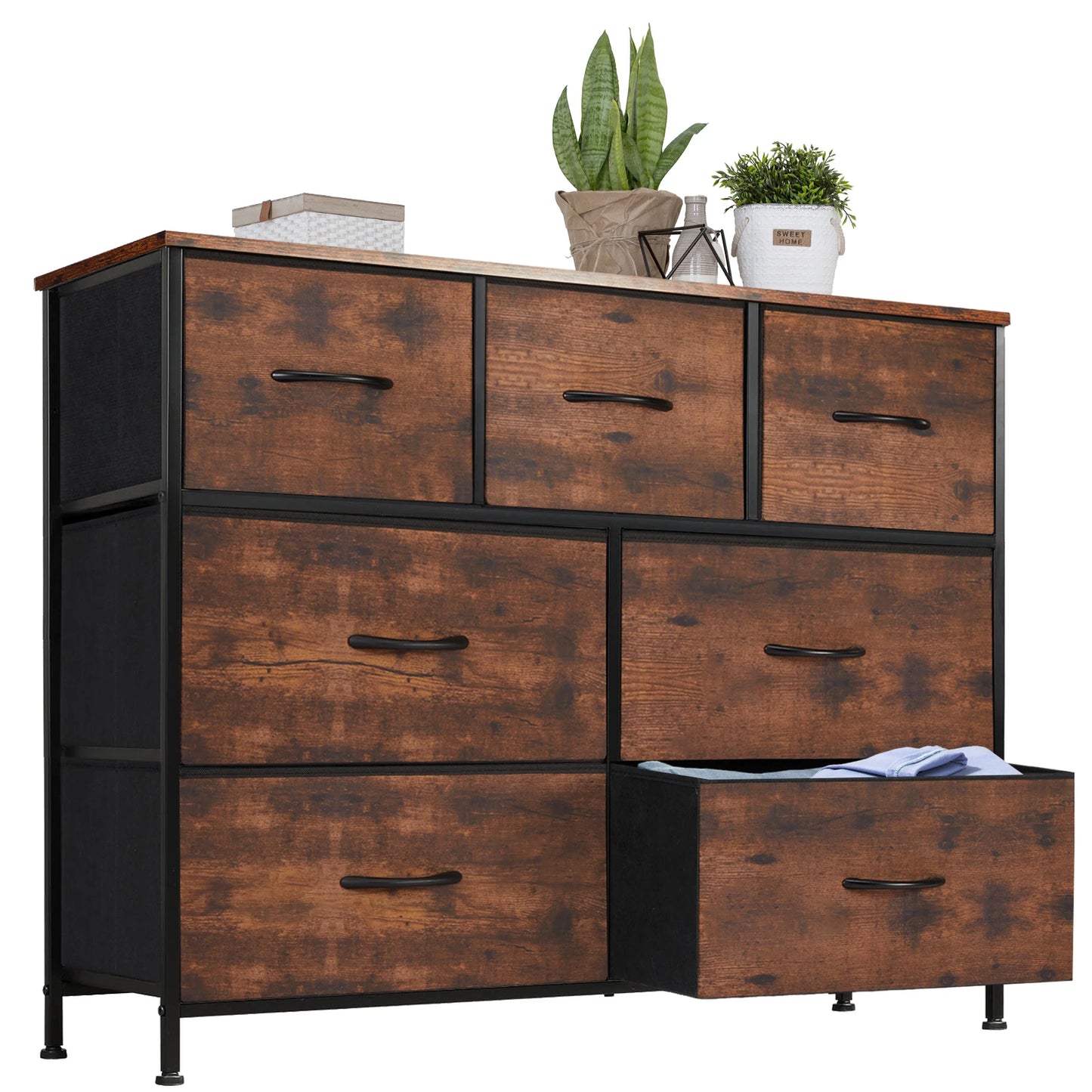 JHK Dresser For Bedroom With 7 Fabric Drawers