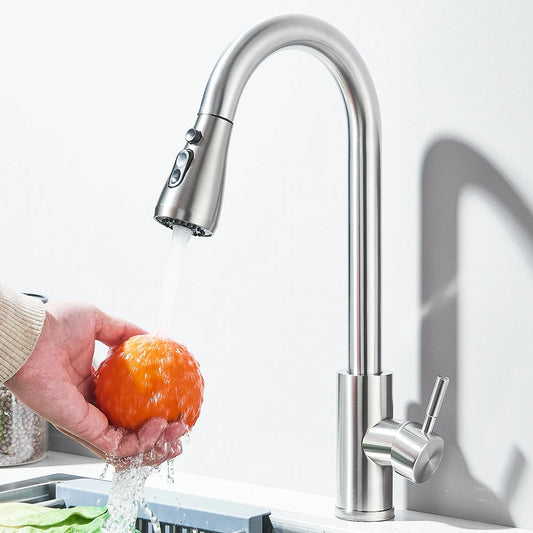 Kitchen Faucet Brushed Nickel  Pull-out Sprayer