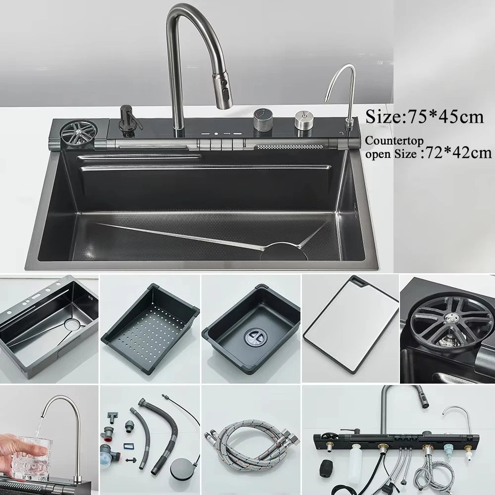 304 Stainless Steel Waterfall Kitchen