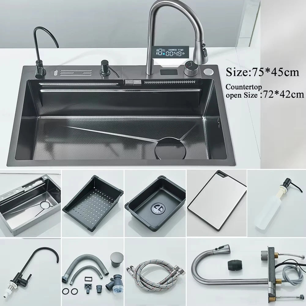 304 Stainless Steel Waterfall Kitchen