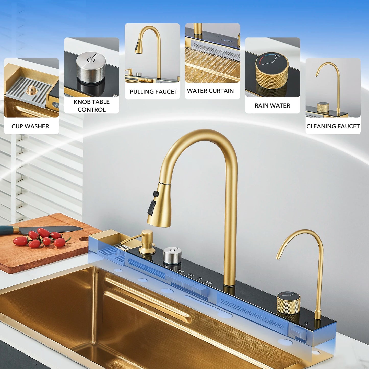 Golden Smart Digital Display Integrated Kitchen