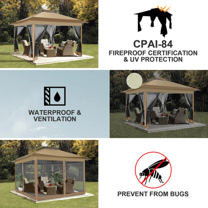 12x12 Pop up Gazebo on Clearance with Mosquito Netting,