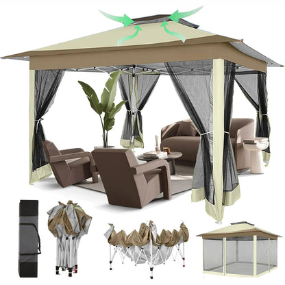 12x12 Pop up Gazebo on Clearance with Mosquito Netting,