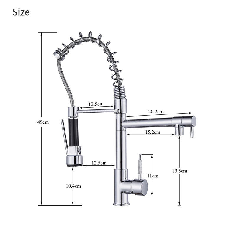 Rozin Black and Rose Golden Spring Pull Down Kitchen Sink Faucet