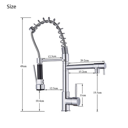Rozin Black and Rose Golden Spring Pull Down Kitchen Sink Faucet