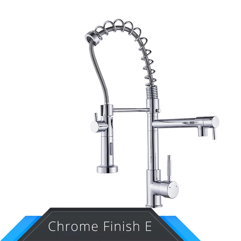 Rozin Black and Rose Golden Spring Pull Down Kitchen Sink Faucet