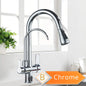 Black and Golden Filtered Crane For Kitchen Pull Out Sprayer