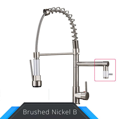 Rozin Black and Rose Golden Spring Pull Down Kitchen Sink Faucet