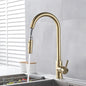 Black Sensor Kitchen Faucets Stainless Steel Smart I Pull Out  Handle Touch Control