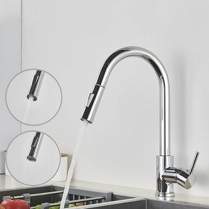 Black Sensor Kitchen Faucets Stainless Steel Smart I Pull Out  Handle Touch Control