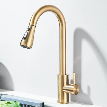 Kitchen Faucet Brushed Nickel  Pull-out Sprayer
