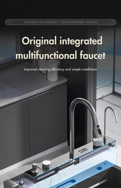 304 Stainless Steel Waterfall Kitchen