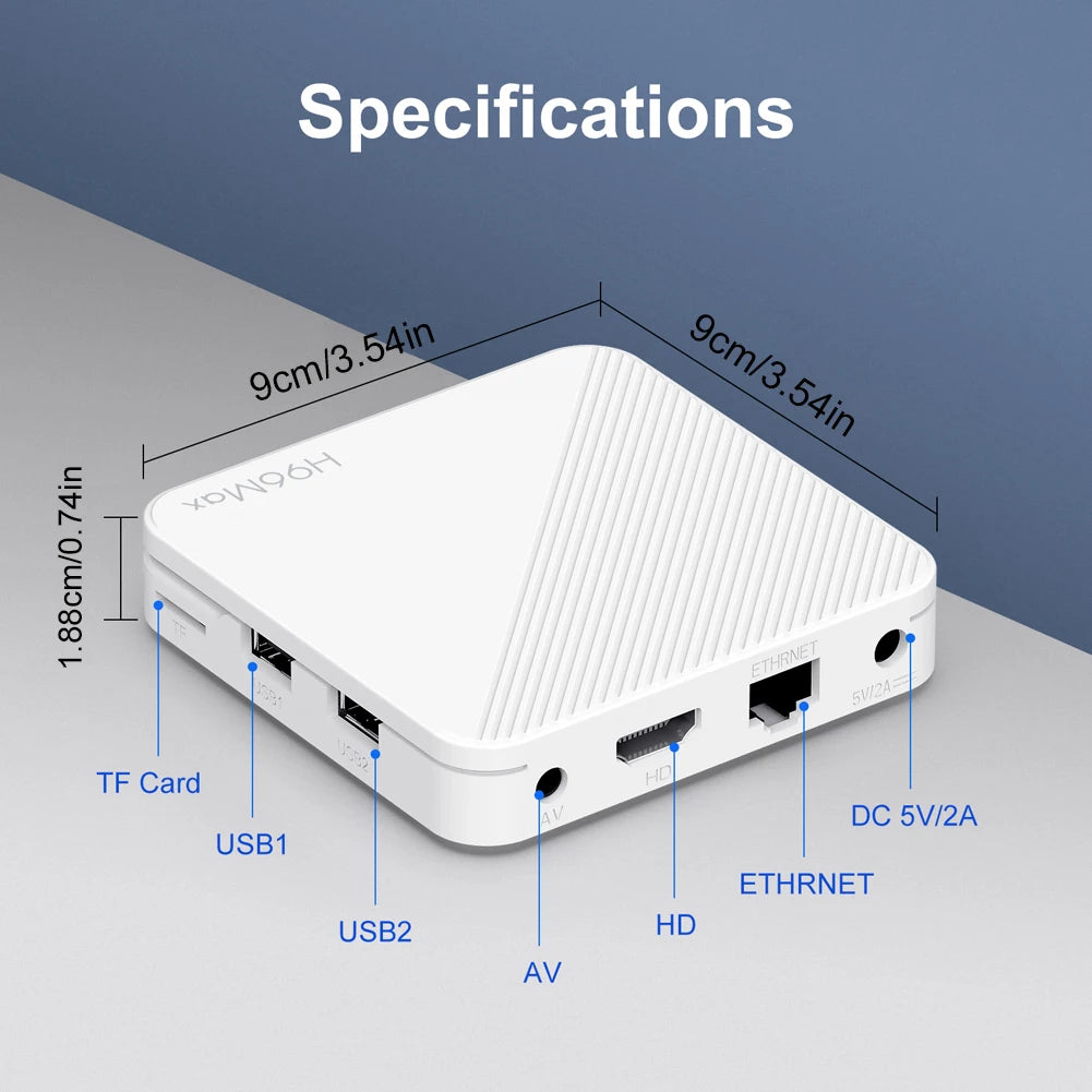 Android 14 TV Box 4K 2GB RAM 8GB/16GB ROM HD WiFi BT Quad Core Video Set Top TV Box H313